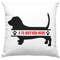 Basset hound egyedi neves  párna