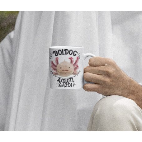 Boldog axolotl gazdi bögre