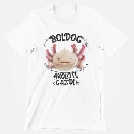 Boldog axolotl gazdi férfi póló