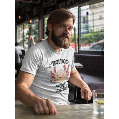 Boldog axolotl gazdi férfi póló