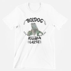 Boldog iguána gazdi férfi póló