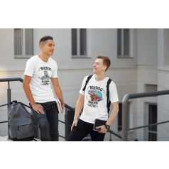 Boldog kaméleon gazdi férfi póló