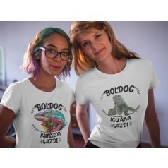 Boldog kaméleon gazdi női póló
