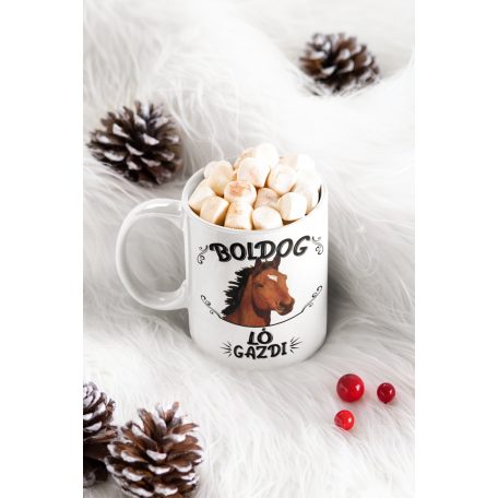 Boldog ló gazdi bögre