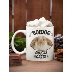Boldog nyuszi gazdi bögre