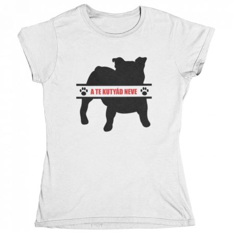 Angol bulldog egyedi neves női póló