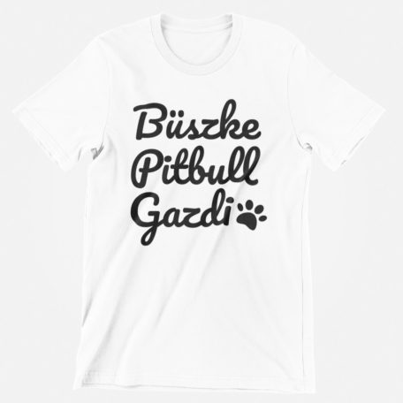 Büszke pitbull gazdi férfi póló