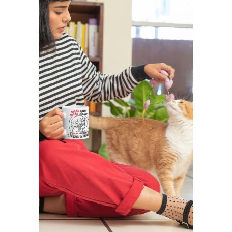 Cicás szív cicás lélek cicás leszek amíg élek bögre