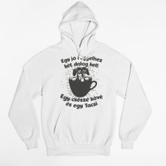   Egy jó reggelhez két dolog kell: Egy csésze kávé és egy Tacsi pulóver