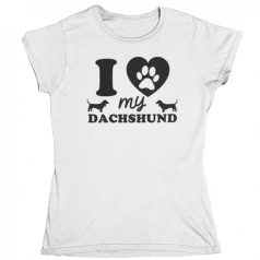 I ove my pachshund with paw női póló