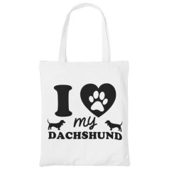 I love my dachshund with paw vászontáska