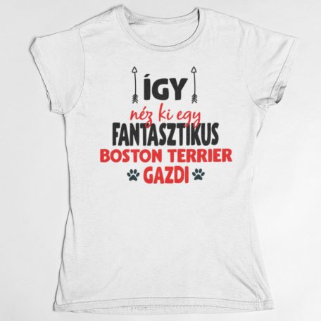 Így néz ki egy fantasztikus boston terrier gazdi női póló