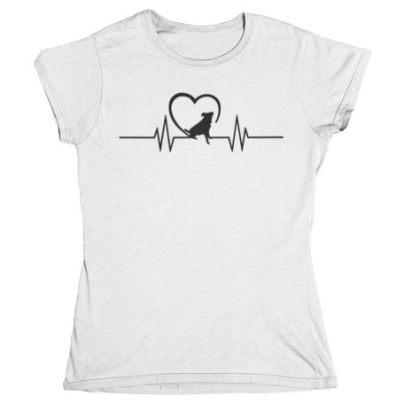 Jack Russel terrier heartbeat női póló