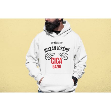 Így néz ki egy igazán jóképű cica gazdi pulóver