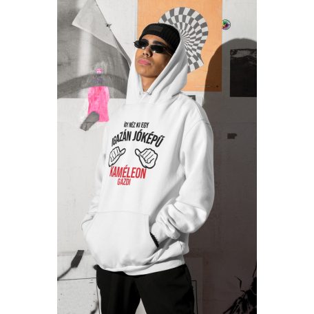 Így néz ki egy igazán jóképű kaméleon gazdi pulóver