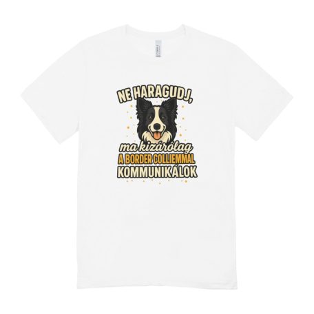 Ne haragudj, ma kizárólag a border colliemmal kommunikálok férfi póló