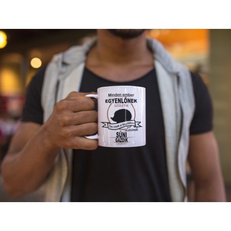 Minden ember egyenlőnek születik, de csak a legjobbak lesznek süni bögre