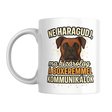 Ne haragudj, ma kizárólag a boxeremmel kommunikálok bögre