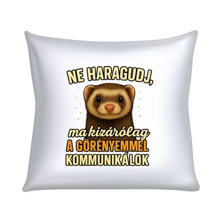 Ne haragudj, ma kizárólag a görényemmel kommunikálok párna