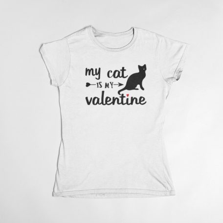My cat is my valentine női póló