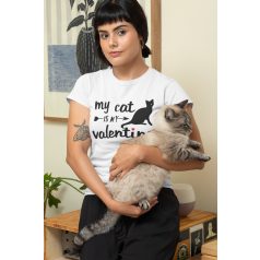 My cat is my valentine női póló