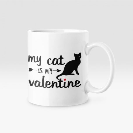My cat is my valentine bögre
