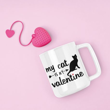 My cat is my valentine bögre