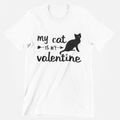 My cat is my valentine férfi póló