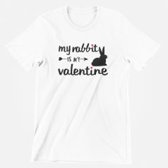My rabbit is my valentine férfi póló