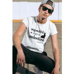 My rabbit is my valentine férfi póló