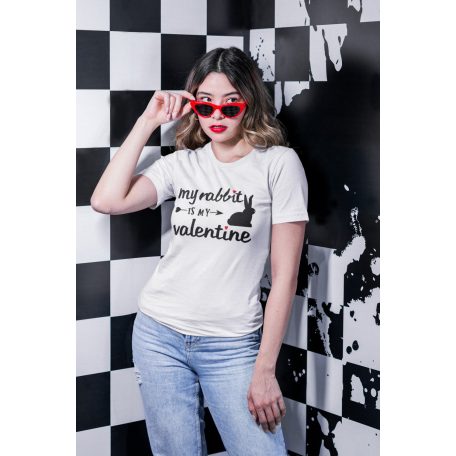 My rabbit is my valentine női póló