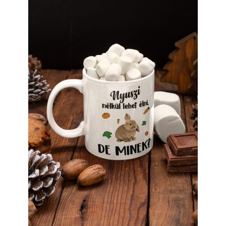 Színes - Nyuszi nélkül lehet élni, de minek? bögre