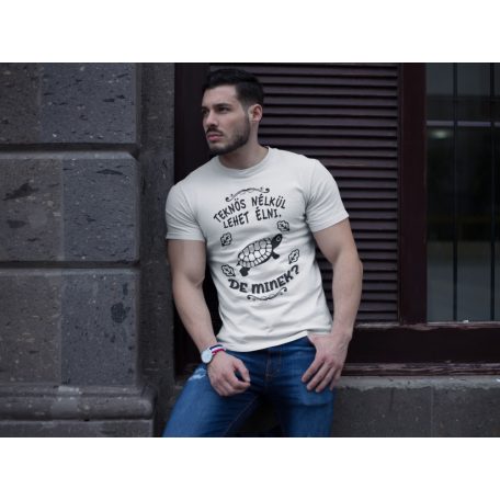 Teknős nélkül lehet élni, de minek? férfi póló