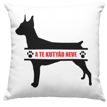 Törpe pincsi egyedi neves párna
