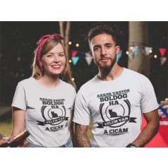 Akkor vagyok boldog, ha velem van a cicám női póló