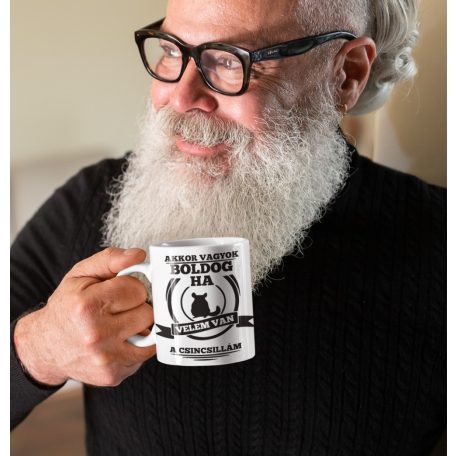 Akkor vagyok boldog, ha velem van a csincsillám bögre