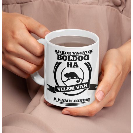 Akkor vagyok boldog, ha velem van a kaméleonom bögre