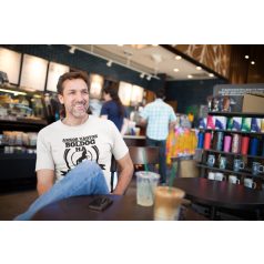 Akkor vagyok boldog, ha velem van a lovam férfi póló