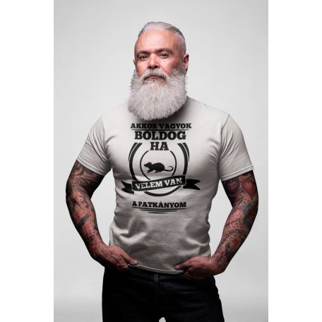 Akkor vagyok boldog, ha velem van a patkányom férfi póló