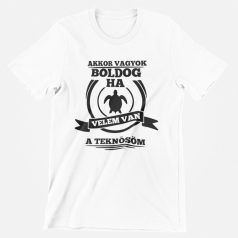 Akkor vagyok boldog, ha velem van a teknősöm férfi póló